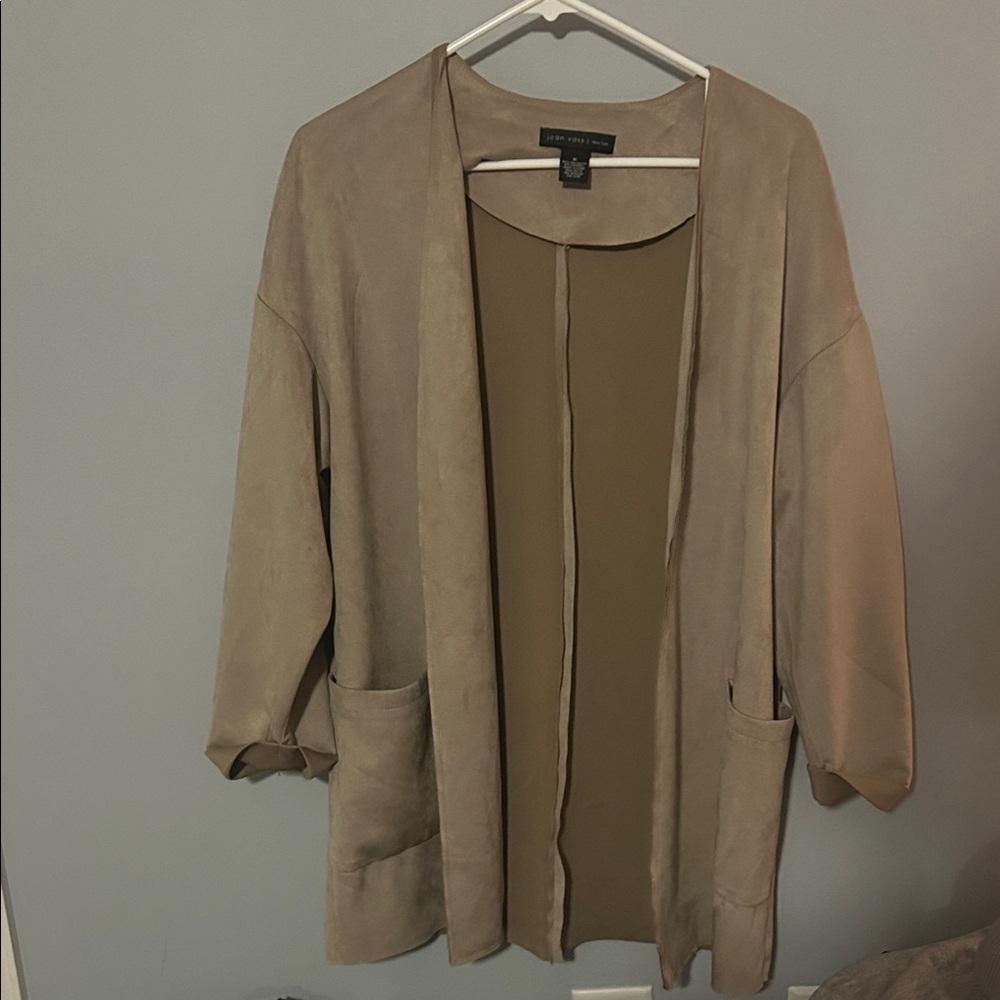 Joan Vass Beige Open Front Jacket